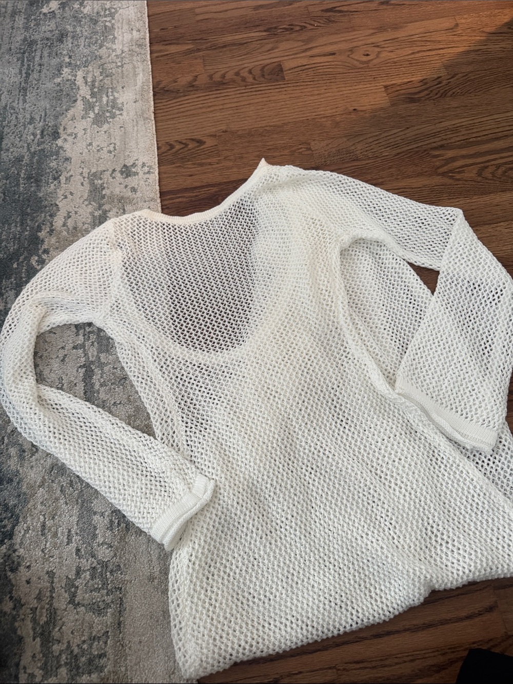 White Open-back Knit Long Sleeve Maxi Swim Coverup